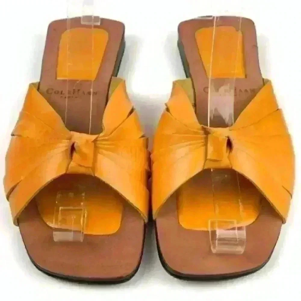 Cole Haan country sandals size 7.5 yellow leather coastal granny 90s vintage